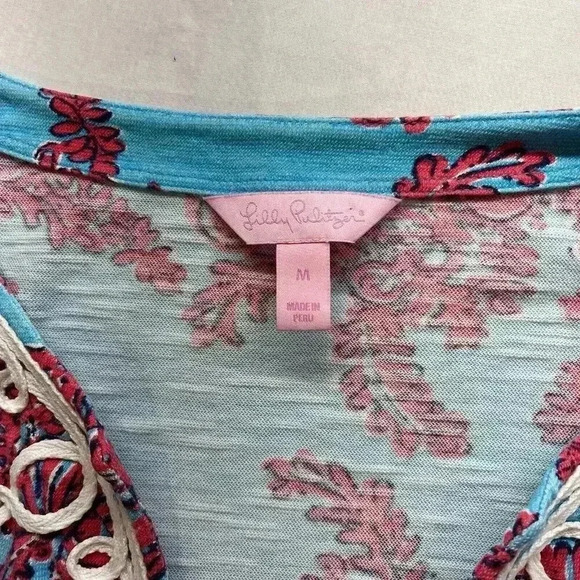 Lilly Pulitzer Westley‎ Tunic Rhode Island Reef Size Medium Teal Red Coral Reef - Picture 3 of 5